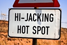 Travel Dangers - Hi-Jacking Hotspot Sign